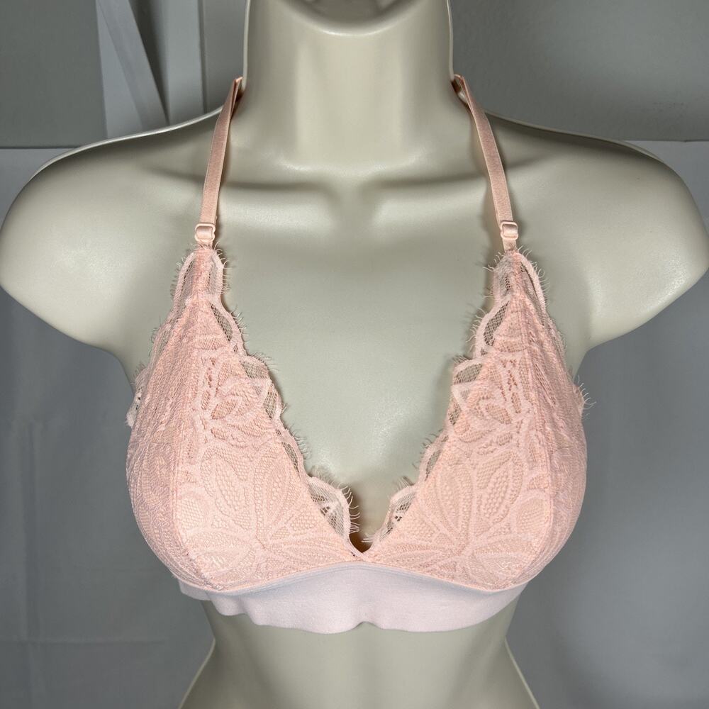 PINK Victoria’s Secret Peach Lace Bralette XS